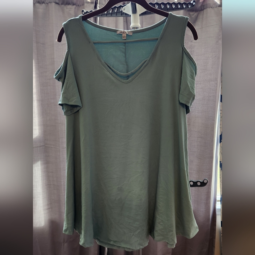 White Birch Cold Shoulder Blouse